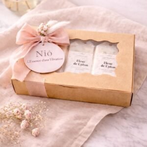 L’ÉCRIN DE LIN - Coffret de 4 Suspensions Parfumées - Cire Végétale - Parfum de Grasse - Fait Main - Niõ