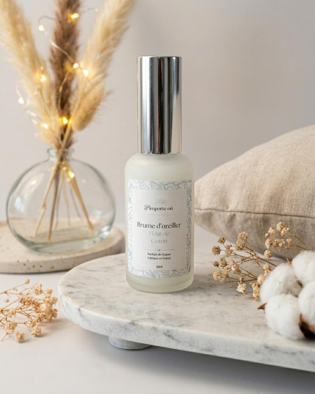 Brume d’oreiller Fleur de Coton - Brume de sommeil douce et apaisante - Niõ par N'importe où