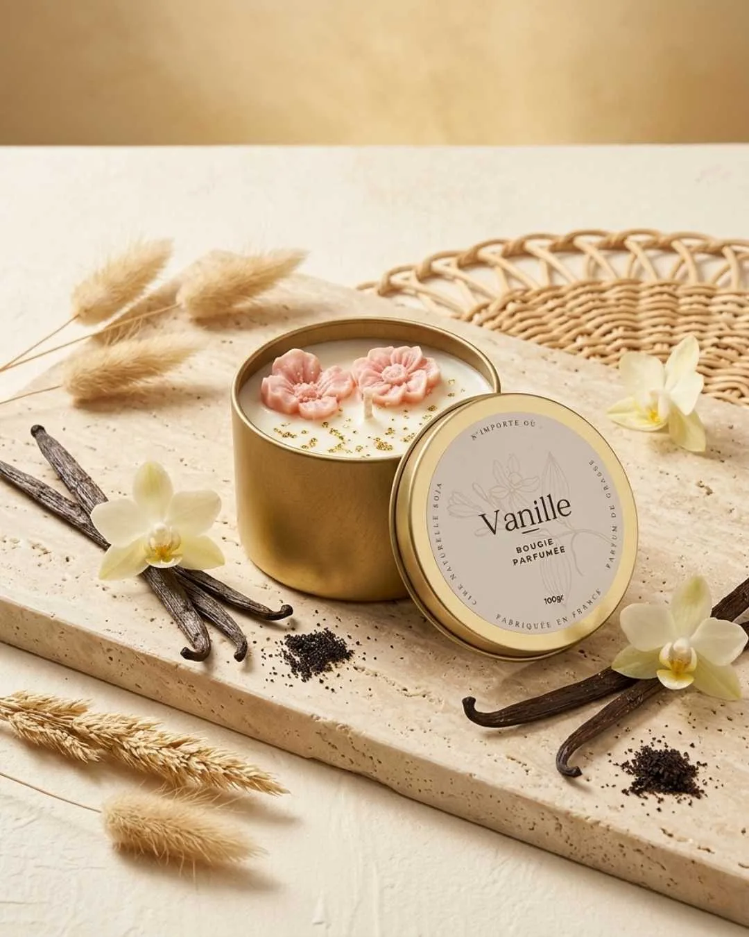 Bougie parfumée cocooning - La douce Vanille - Fait Main - Niõ
