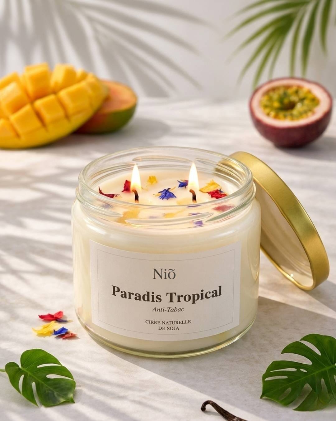 Bougie Anti-Tabac Paradis Tropical - fait main et naturelle - collection Bohème - Niõ Bougie Anti-Tabac Paradis Tropical - fait main et naturelle - collection Bohème - Niõ