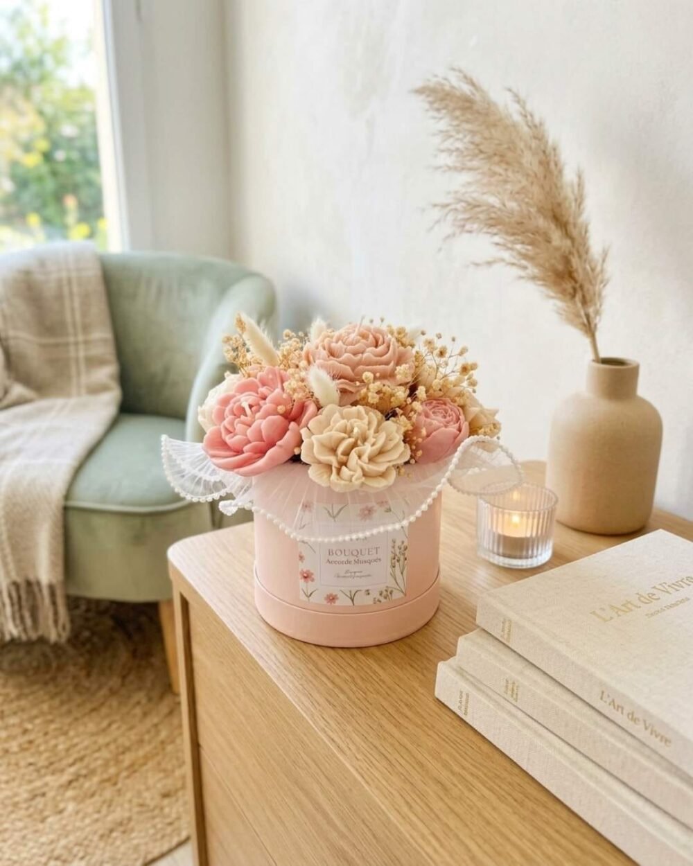 Bouquet Accords Musqués | Fleurs en cire parfumée façonnées à la main
