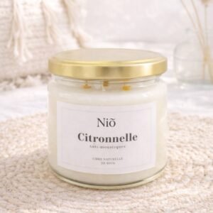Bougie parfumée Anti Moustique efficace - Citronnelle - Niõ par N'importe où