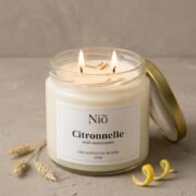 Bougie parfumée Citronnelle - Anti Moustique naturel et efficace - Collection Bohème - Niõ par N'importe où
