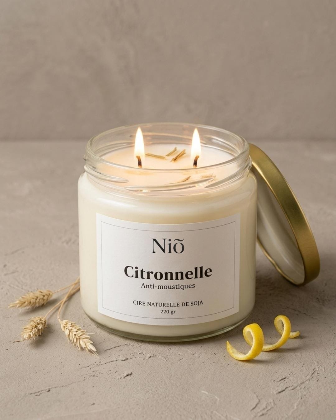 Bougie parfumée Citronnelle - Anti Moustique naturel et efficace - Collection Bohème - Niõ par N'importe où Bougie parfumée Citronnelle - Anti Moustique naturel et efficace - Collection Bohème - Niõ par N'importe où