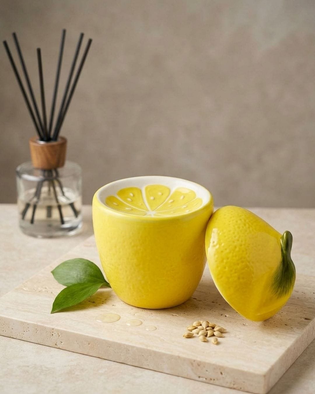 Brûle-Parfum en Céramique Jaune Citron - Dolce Limone - Niõ Brûle-Parfum en Céramique Jaune Citron - Dolce Limone - Niõ
