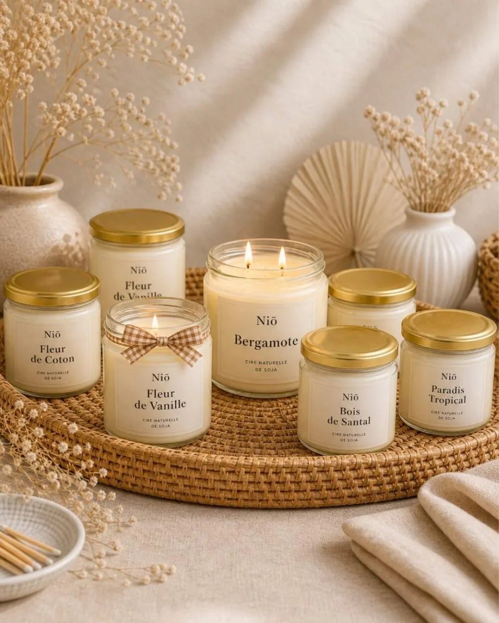 Collection Bohème - essentiel de la bougie parfumée artisanale faite à la main en cire naturelle - authentique - Niõ