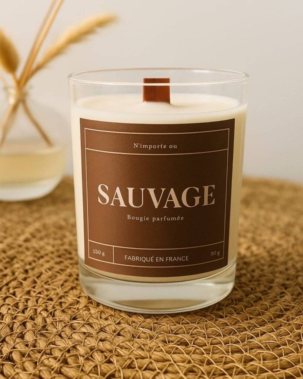 bougie parfumée SAUVAGE - naturelle et végétale - Fait Main - Niõ par N'importe où bougie parfumée SAUVAGE - naturelle et végétale - Fait Main - Niõ par N'importe où