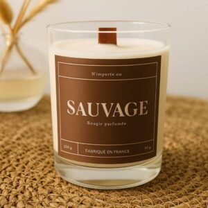 bougie parfumée SAUVAGE - naturelle et végétale - Fait Main - Niõ par N'importe où bougie parfumée SAUVAGE - naturelle et végétale - Fait Main - Niõ par N'importe où