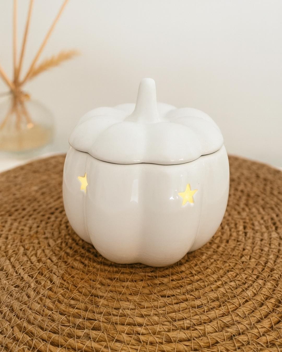 Brûle-parfum Citrouille Blanche en céramique | Cocooning d'Automne