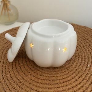 Brûle-parfum Citrouille Blanche en céramique - objet déco automne idéal - Niõ