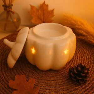 Brûle-parfum Citrouille Blanche en céramique | Cocooning d'Automne
