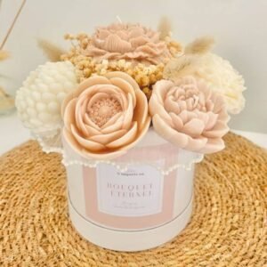 MOCHA - Bouquet éternel en fleurs de cire parfumée - Fleurs de Lin & Coton