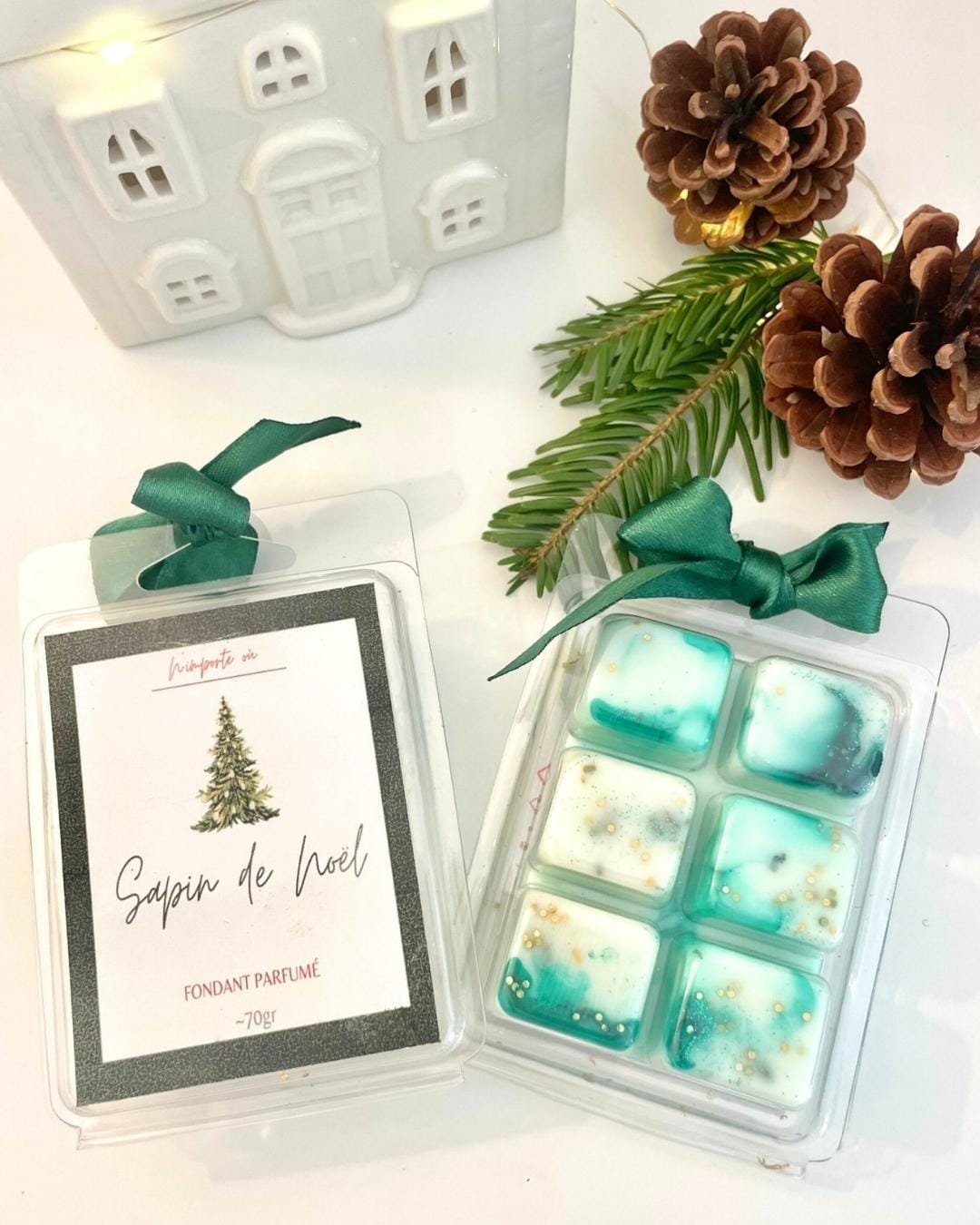 Tablette de fondants parfumés Sapin de Noël - fondants artisanaux faits à la main - Niõ