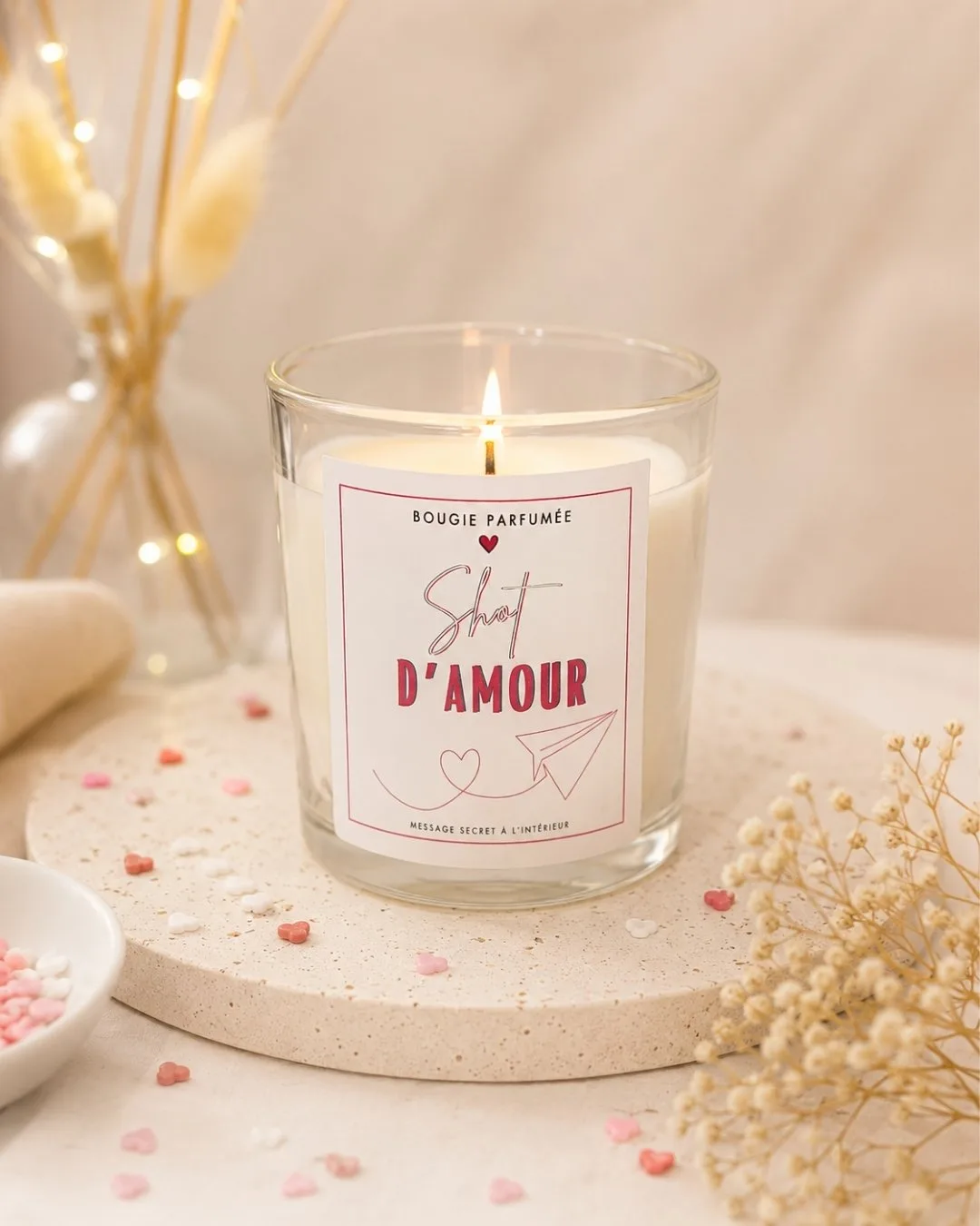 Bougie Saint Valentin - Shot D’amour - création originale - Niõ par n'importe où