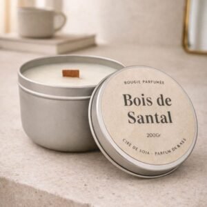 Bougie parfumée Bois de Santal - pot metal - cire végétale - Nio par N'importe où Bougie parfumée Bois de Santal - pot metal - cire végétale - Nio par N'importe où