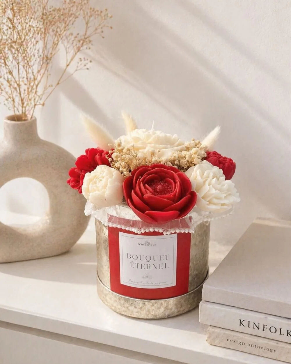 Bouquet de fleurs de cire parfumée Rose et Jasmin - Célébration - Premium - Niõ