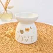 Brûle-Parfum en céramique blanche - Premium - édition Love - Nio par N'importe où
