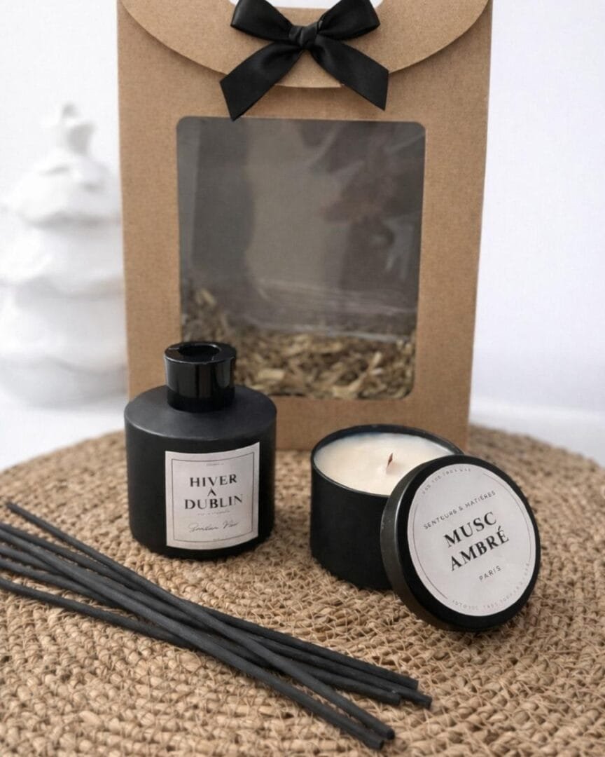 Coffret parfumé pour homme - l'empreinte - duo Musc & Ambre - Diffuseur et bougie - Nio par N'importe où Coffret parfumé pour homme - l'empreinte - duo Musc & Ambre - Diffuseur et bougie - Nio par N'importe où