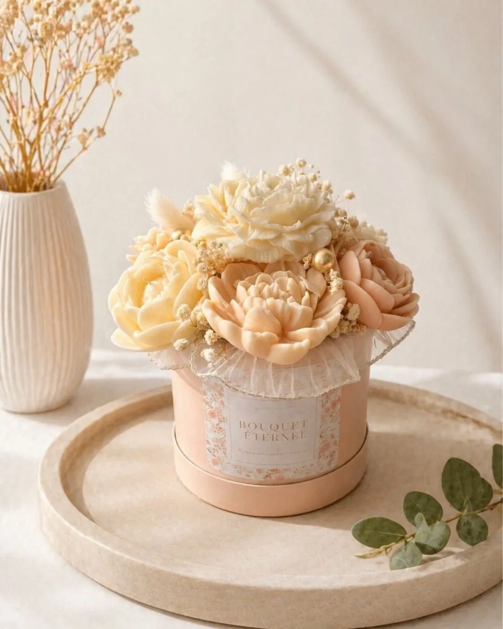 bouquet en cire parfumée NUDE - scuplté à la main - premium - Nio par N'importe où