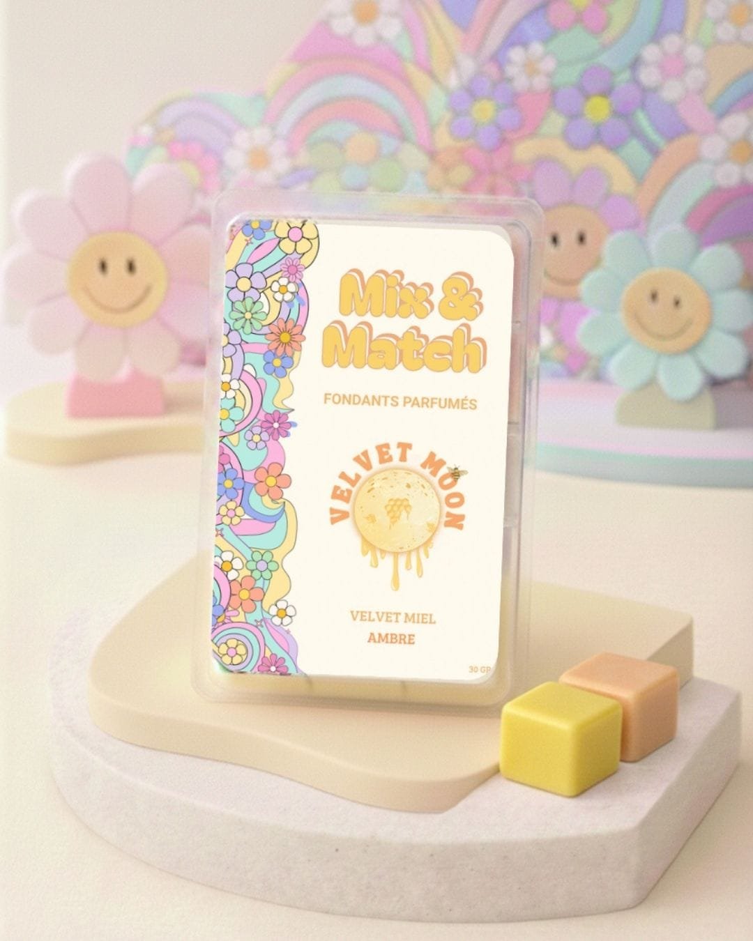Tablette de fondants parfumés Miel & Ambre - Velvet Moon - collection Mix&Match - Nio par N'importe où Tablette de fondants parfumés Miel & Ambre - Velvet Moon - collection Mix&Match - Nio par N'importe où