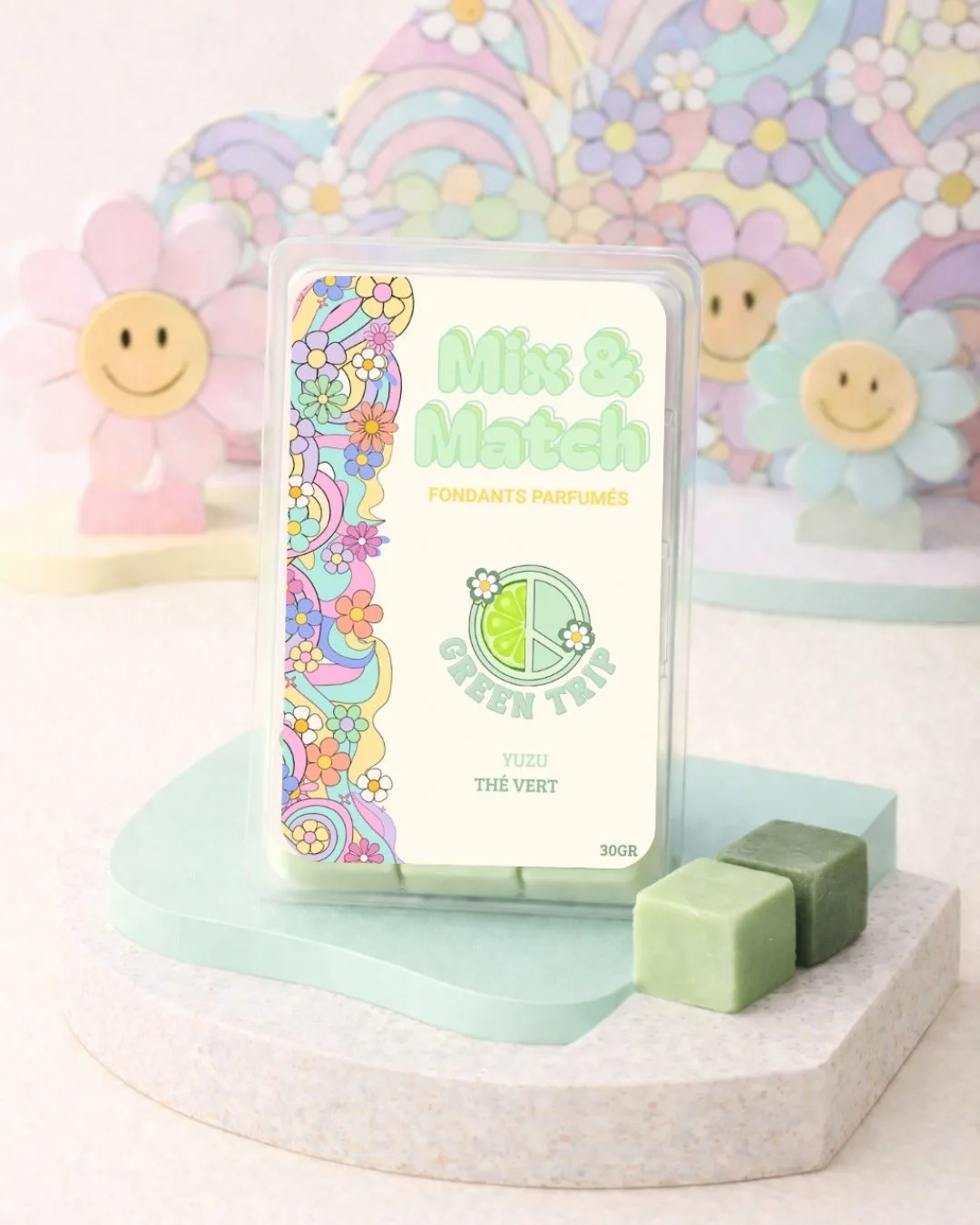 Tablette de fondants parfumés Yuzu & Thé Vert - Green Trip - collection Mix&Match - Nio par N'importe où