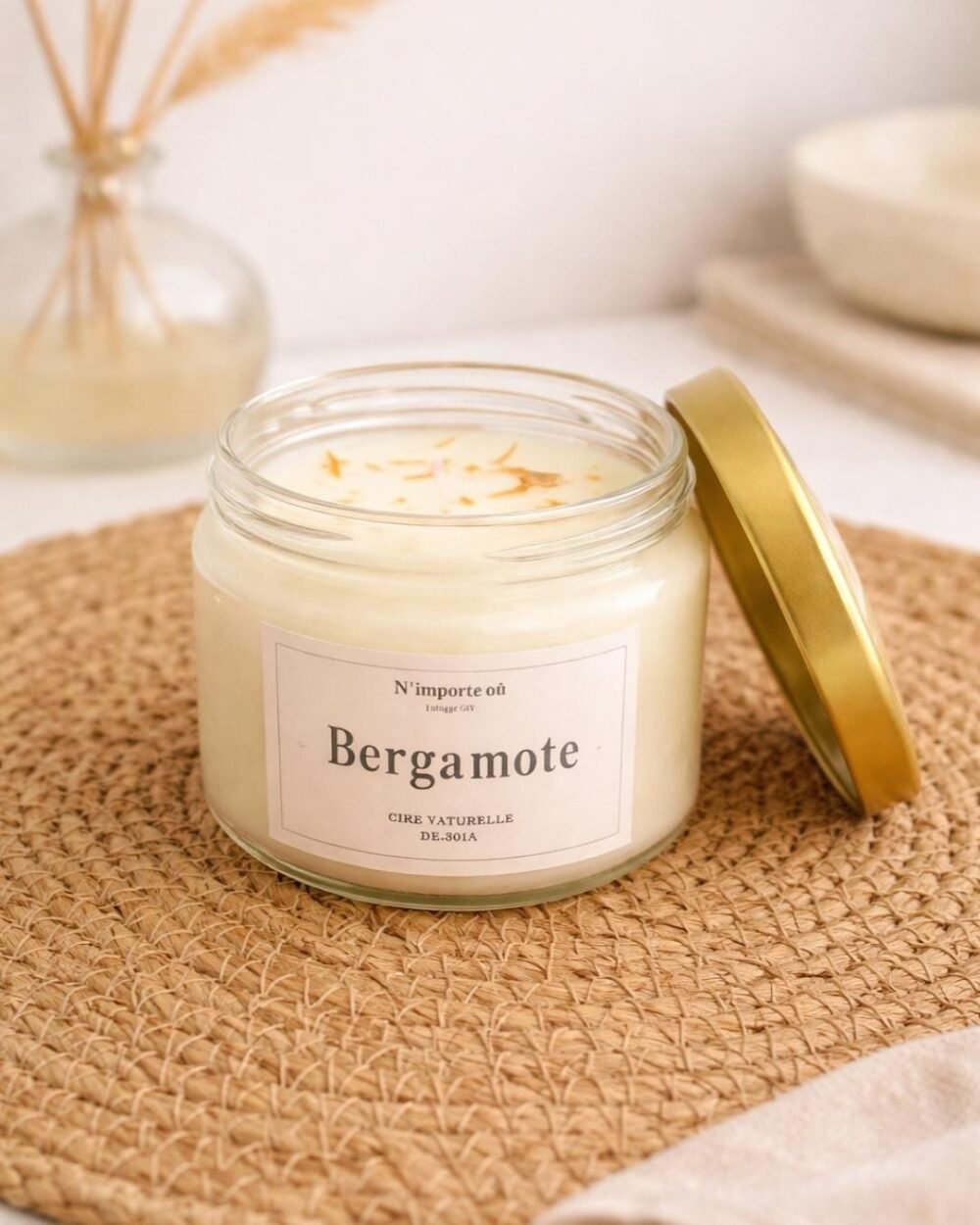 Bougie parfumée - Bergamote - Bohème - doubles mèches en coton - Niõ Bougie parfumée - Bergamote - Bohème - doubles mèches en coton - Niõ