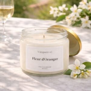 Bougie parfumée Fleur d'oranger - naturelle - collection Boheme - Niõ par N'importe où Bougie parfumée Fleur d'oranger - naturelle - collection Bohème - Niõ par N'importe où