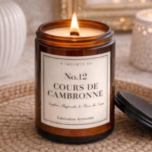 Bougie parfumée - Magnolia & Musc de Soie-12 Cours de Cambronne - pot en verre - meche en bois - Niõ Bougie parfumée - Magnolia & Musc de Soie-12 Cours de Cambronne - pot en verre - meche en bois - Niõ
