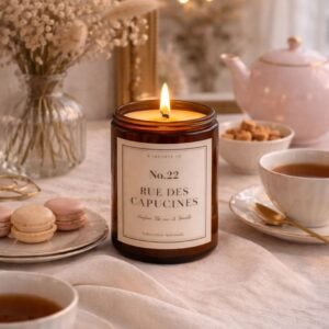 Bougie parfumée Thé Noir et Vanille épicée - 22 rue des Capucines - Fait Main - Niõ par N’importe où Bougie parfumée Thé Noir et Vanille épicée - 22 rue des Capucines - Fait Main - Niõ par N’importe où