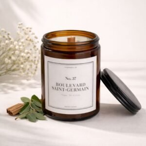 Bougies Bijoux : Un duo de choc pour offrir ou pour se faire plaisir 2 bougie parfumée - n37 bvd St Germain - tabac et bois de santal - Niõ par N'importe où