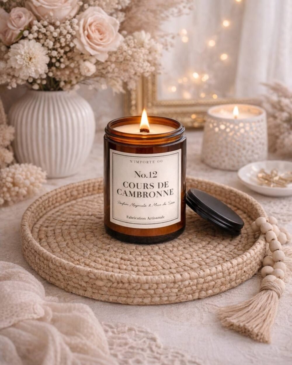 bougie parfumée naturelle Magnolia fait main - Nio par N'importe où bougie parfumée naturelle Magnolia fait main - Nio par N'importe où