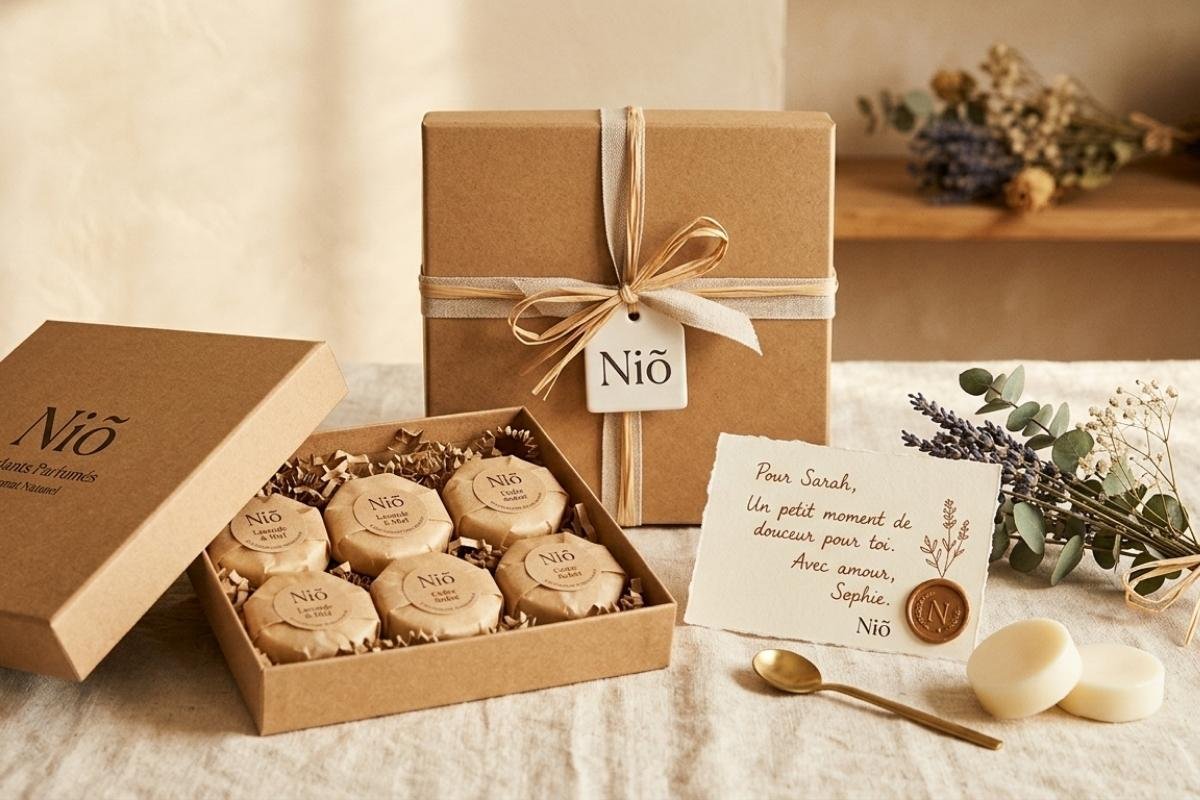 Coffret cadeau sur mesure . Coffrets parfumés faits main bougies et fondants