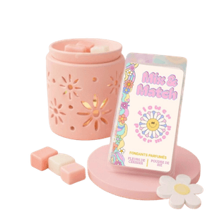 fondants parfumés Flower Power Mood avec leur brûleur assorti - collection Mix&Match - Nio par N'importe où