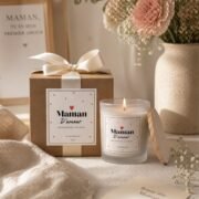 Coffret Premium Fête des Mères - Bougie Parfumée Maman D’amour - Nuage de Coton - Niõ Cadeau Fête des Mères | Bougie parfumée Maman D’amour