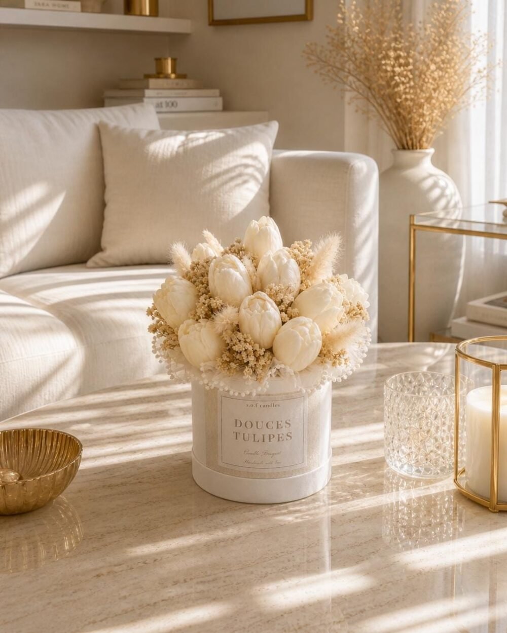 Douces tulipes - bouquet éternel parfumé - cire végétale - musc blanc - Niõ
