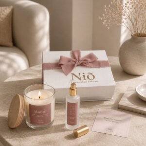 coffret jardin secret 7 - idée cadeau fête des mères - bougie et brume parfumées naturelles - Niõ coffret jardin secret 7 - idée cadeau fête des mères - bougie et brume parfumées naturelles - Niõ