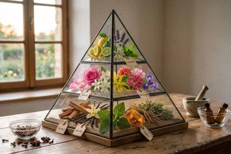 Pyramide olfactive est l'élément essentiel des fragrances et créations Niõ