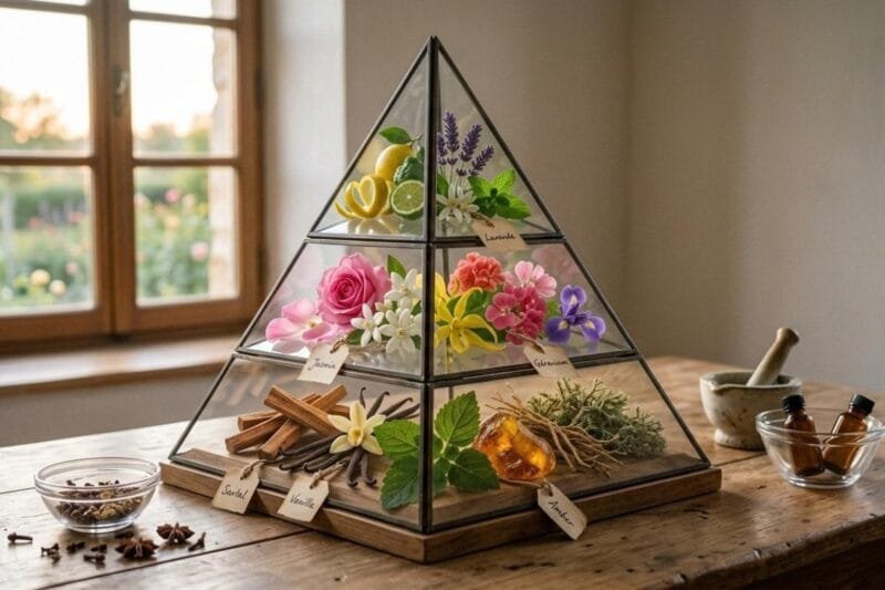 Pyramide olfactive est l'élément essentiel des fragrances et créations Niõ