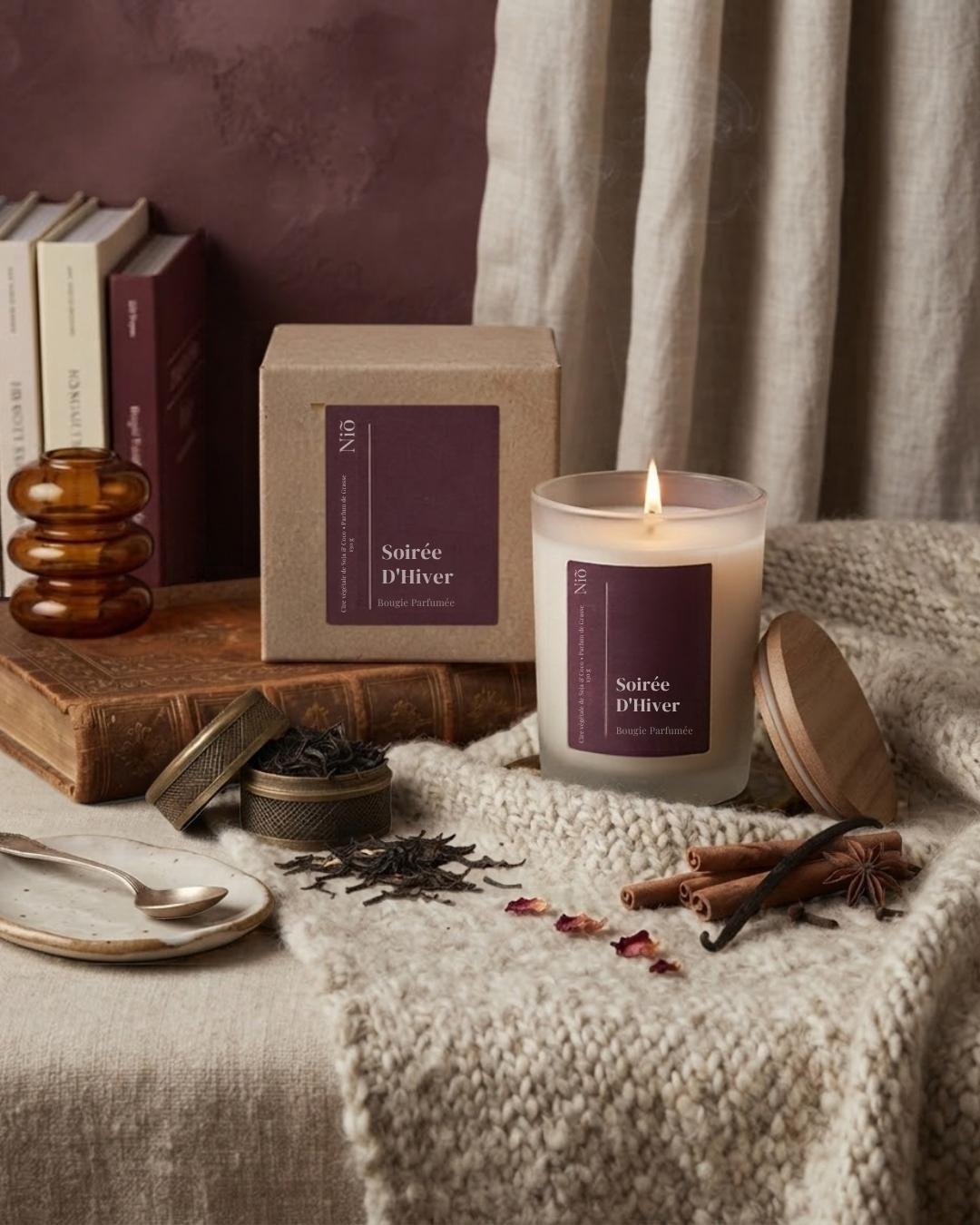 Bougie parfumée artisanale Soirée d'Hiver de Niõ