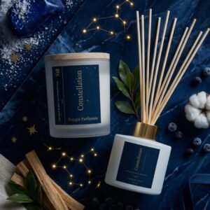 Coffret Cadeau Duo Constellation avec une bougie et un diffuseur de parfum signature, baies & laurier, Niõ