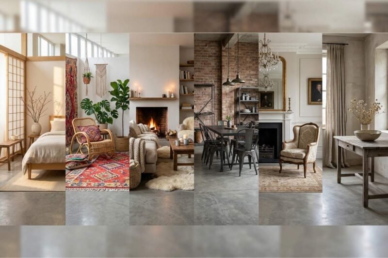 Différents styles de décoration d'intérieur posés l'un à coté de l'autre avec différents parfums d'ambiance signés Niõ